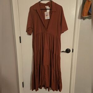 NWT Women's Rust Maxi Dress Size Large